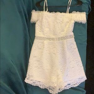 Francesca’s white lace romper
